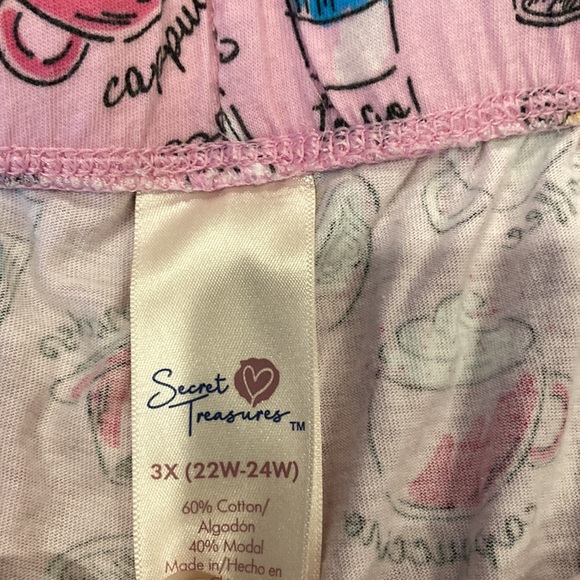 Secret Treasures Coffee Print PJ Bottoms Size 3X - Picture 4 of 7